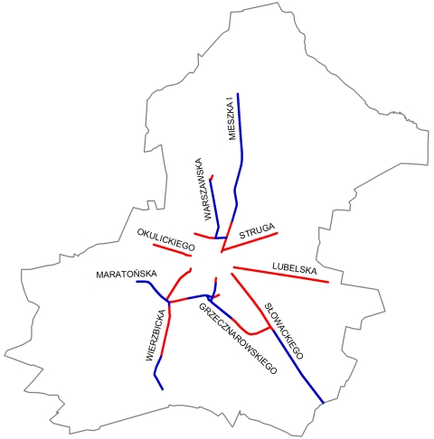 Mapa 2. Rowerowe trasy główne