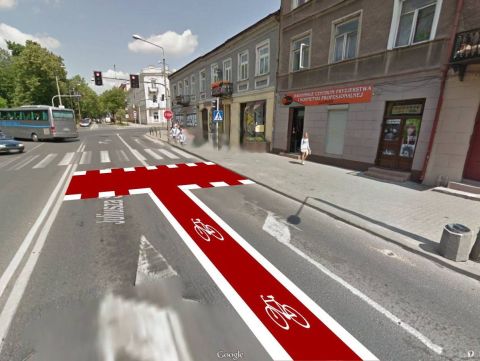 Radom. Śluza rowerowa ul. Słowackiego, Zdjęcie: Google Strett View Radom. Śluza rowerowa ul. Słowackiego, Zdjęcie: Google Strett View