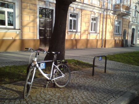 Radom. Stojaki zakupione z wpływów ze strefy płatnego parkowania Radom. Stojaki zakupione z wpływów ze strefy płatnego parkowania