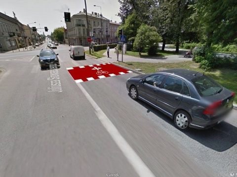 Radom. Śluza rowerowa ul. Słowackiego, Zdjęcie: Google Strett View Radom. Śluza rowerowa ul. Słowackiego, Zdjęcie: Google Strett View