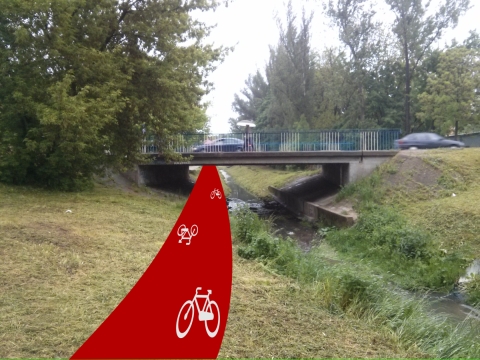 Radom. Przejazd rowerowy pod mostem na ul. Chrobrego