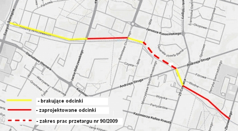 Radom. Przebieg drogi rowerowej wzdłuż Potoku Północnego Radom. Przebieg drogi rowerowej wzdłuż Potoku Północnego