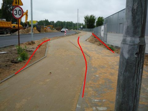 Radom. Ulica Koziecnicka, budowa drogi rowerowej