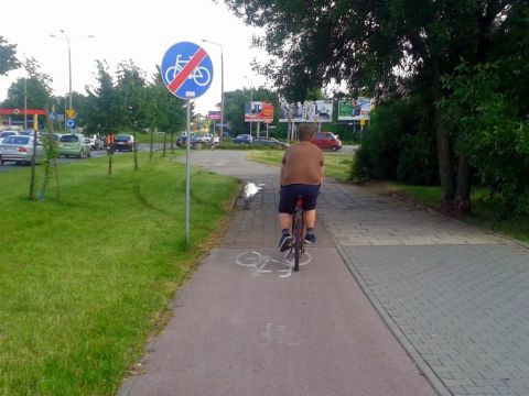 Radom. Droga rowerowa wzdłuż alei Grzecznarowskiego