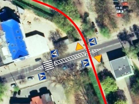 Radom. Przejazd rowerowy przez ulicę Struga Radom. Przejazd rowerowy przez ulicę Struga